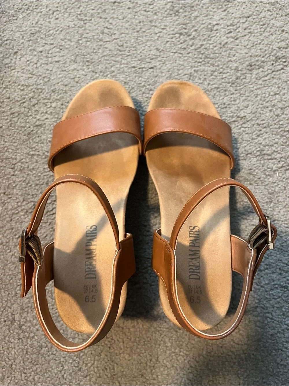 Women's Tan Ankle-Strap Sandals Size 6.5